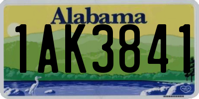 AL license plate 1AK3841