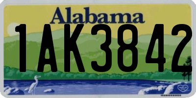 AL license plate 1AK3842