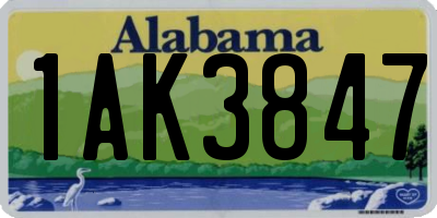 AL license plate 1AK3847