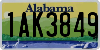 AL license plate 1AK3849