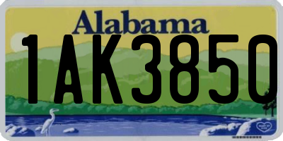 AL license plate 1AK3850