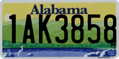 AL license plate 1AK3858