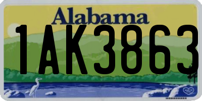 AL license plate 1AK3863