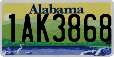 AL license plate 1AK3868