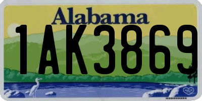 AL license plate 1AK3869