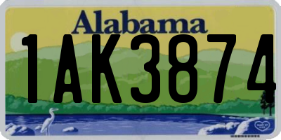 AL license plate 1AK3874