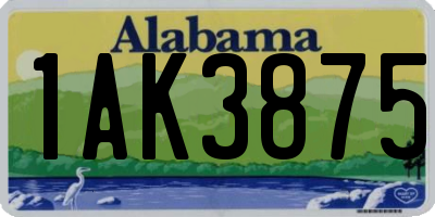 AL license plate 1AK3875