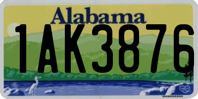 AL license plate 1AK3876
