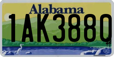 AL license plate 1AK3880