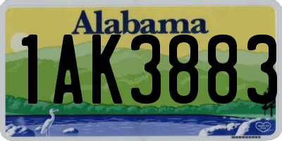 AL license plate 1AK3883