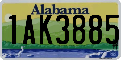 AL license plate 1AK3885