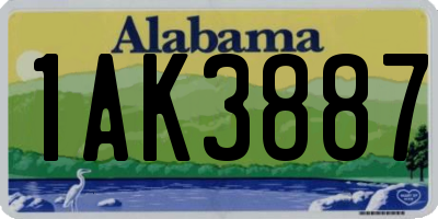 AL license plate 1AK3887