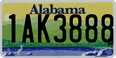 AL license plate 1AK3888