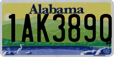 AL license plate 1AK3890