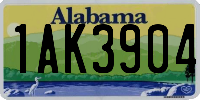 AL license plate 1AK3904