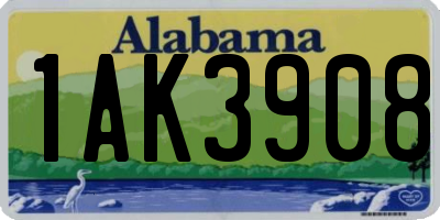 AL license plate 1AK3908