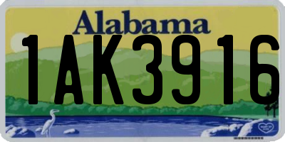 AL license plate 1AK3916