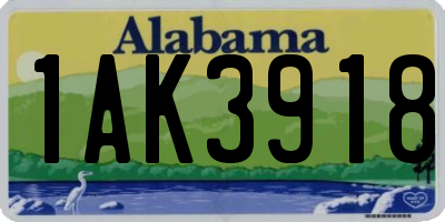 AL license plate 1AK3918
