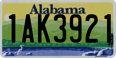 AL license plate 1AK3921