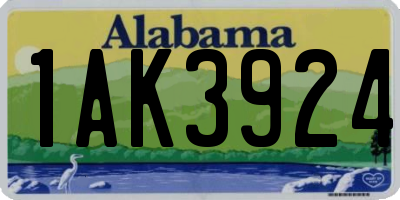 AL license plate 1AK3924