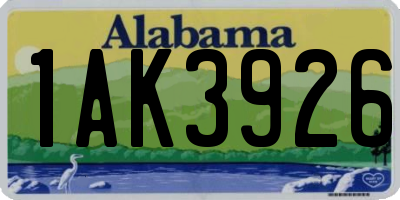 AL license plate 1AK3926