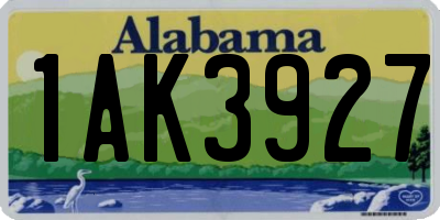 AL license plate 1AK3927