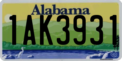 AL license plate 1AK3931