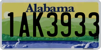 AL license plate 1AK3933