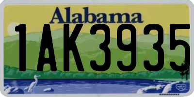 AL license plate 1AK3935