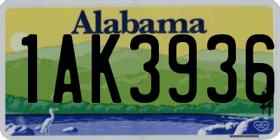 AL license plate 1AK3936