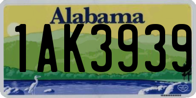AL license plate 1AK3939