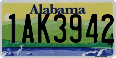 AL license plate 1AK3942