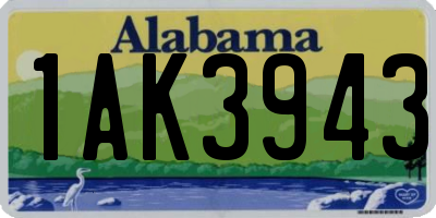 AL license plate 1AK3943