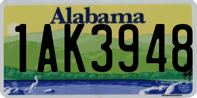 AL license plate 1AK3948