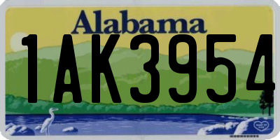 AL license plate 1AK3954