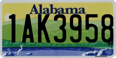 AL license plate 1AK3958