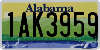 AL license plate 1AK3959