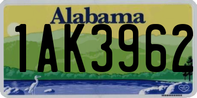 AL license plate 1AK3962