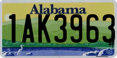 AL license plate 1AK3963