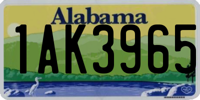 AL license plate 1AK3965