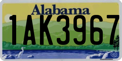 AL license plate 1AK3967