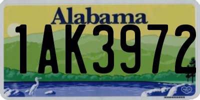 AL license plate 1AK3972