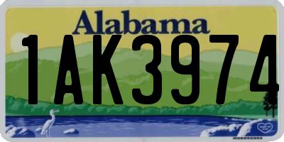 AL license plate 1AK3974