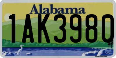 AL license plate 1AK3980
