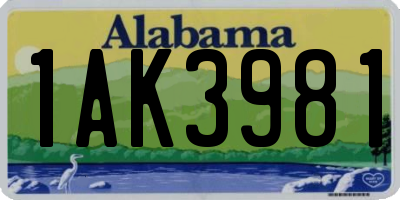 AL license plate 1AK3981