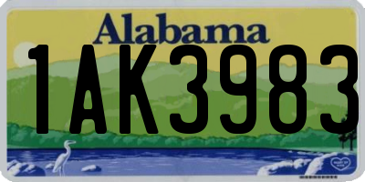 AL license plate 1AK3983
