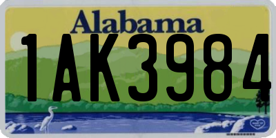 AL license plate 1AK3984