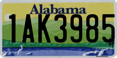 AL license plate 1AK3985