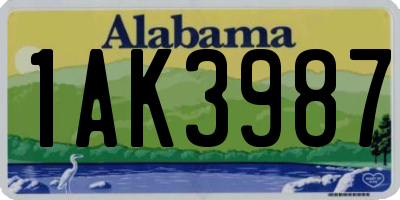 AL license plate 1AK3987