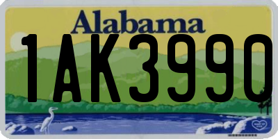 AL license plate 1AK3990